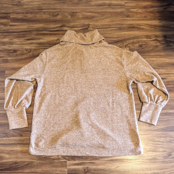 Maeve for Anthropologie XL cowl turtleneck sweater, camel, oversized women's - Picture 6 of 15